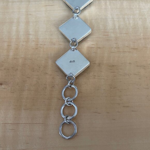 Dichroic Glass & Sterling Silver Bracelet Blues - Picture 5 of 8